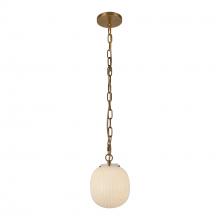 Alora Lighting PD579107BGGR - Cherise 7-in Brushed Gold/Glossy Ribbed Opal Glass Socket Pendant