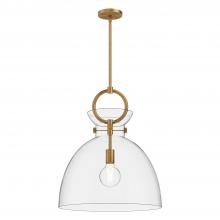 Alora Lighting PD411818AGCL - Waldo 18-in Aged Gold/Clear 1 Light Pendant