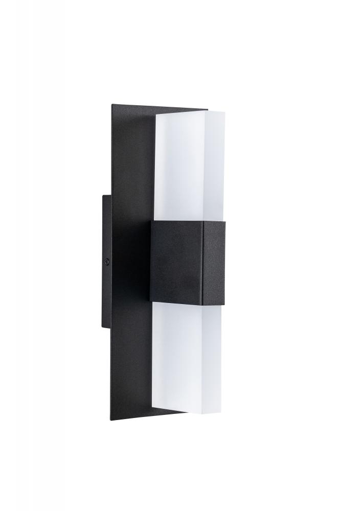 Slender - Exterior Up and Down Light in Black with Frosted Acrylic Lenses