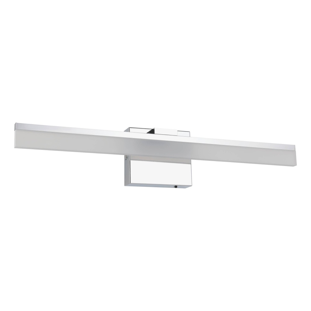Integrated LED Bath/Vanity Light with Chrome Finish & Satin Shade