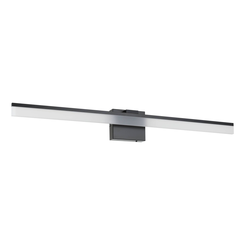 Integrated LED Bath/Vanity Light with Black Finish & Satin Shade