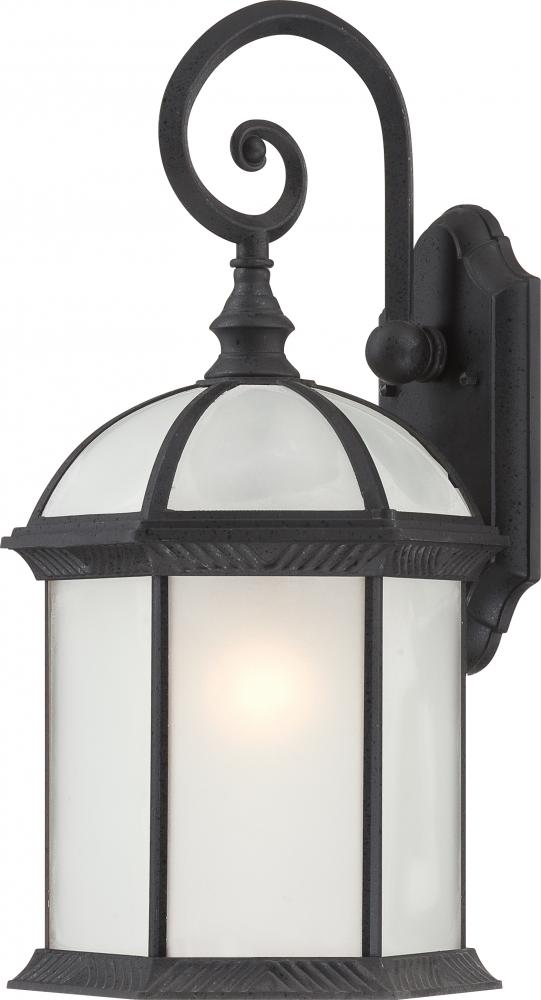 1-Light 19" Outdoor Wall Sconce in Textured Black Finish with Frosted Beveled Glass and (1) 26W