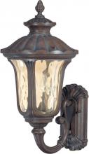 Nuvo 60/2003 - 2-Light Medium Outdoor Wall Lantern (Arm Up) in Fruitwood Finish and Amber Water Glass