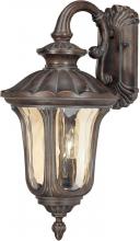 Nuvo 60/2004 - 2-Light Medium Outdoor Wall Lantern (Arm Down) in Fruitwood Finish and Amber Water Glass