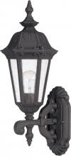 Nuvo 60/2035 - 1-Light Small Outdoor Wall Lantern (Arm Up) in Satin Iron Ore Finish and Seeded Mist Glass