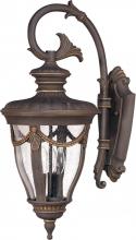 Nuvo 60/2042 - 3-Light Large Outdoor Wall Lantern (Arm Down) in Belgium Bronze Finish and Clear Seeded Glass