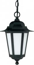 Nuvo 60/2209 - 1-Light Outdoor Hanging Lantern with Photocell in Textured Black Finish and Frosted Glass. (1) 13W