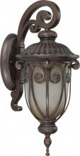 Nuvo 60/3926 - 1-Light Small Outdoor Wall Lantern (Arm Down) with Photocell in Burlwood Finish with Frosted Wheat