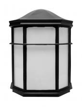 Nuvo 62/1417 - LED Cage Lantern Fixture; Black Finish with White Linen Acrylic