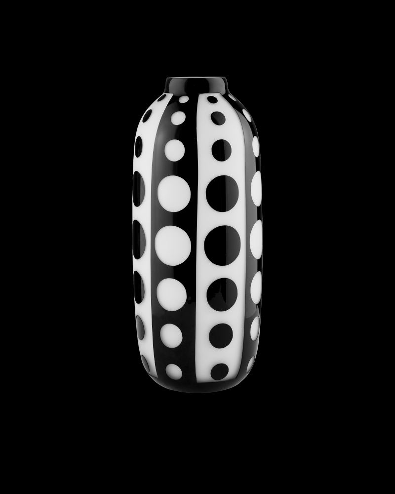 Cicero Large Black & White Vase