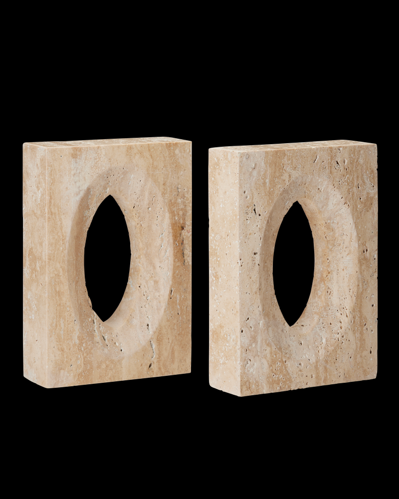 Demi Travertine Set of 2 Booke